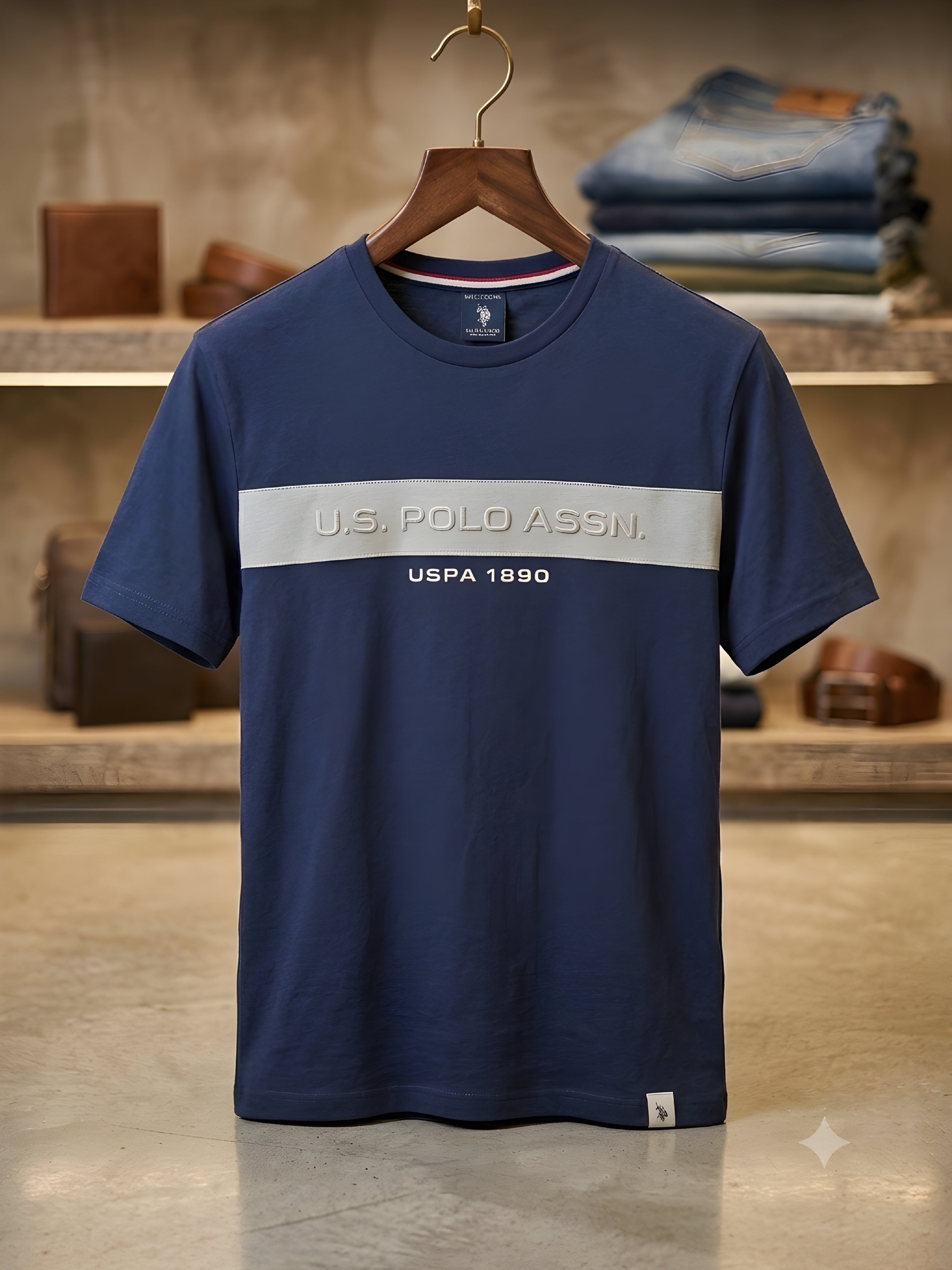 USPA EMBOSSED LOGO JERSEY T-SHIRT