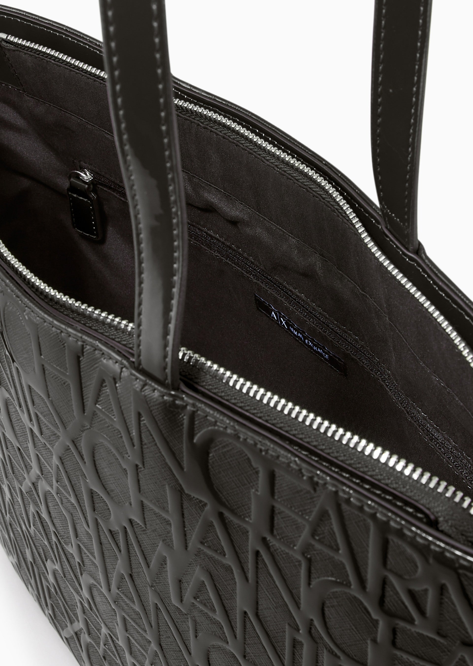 Armani Exchange Glossy Tote Bag With Double Handle