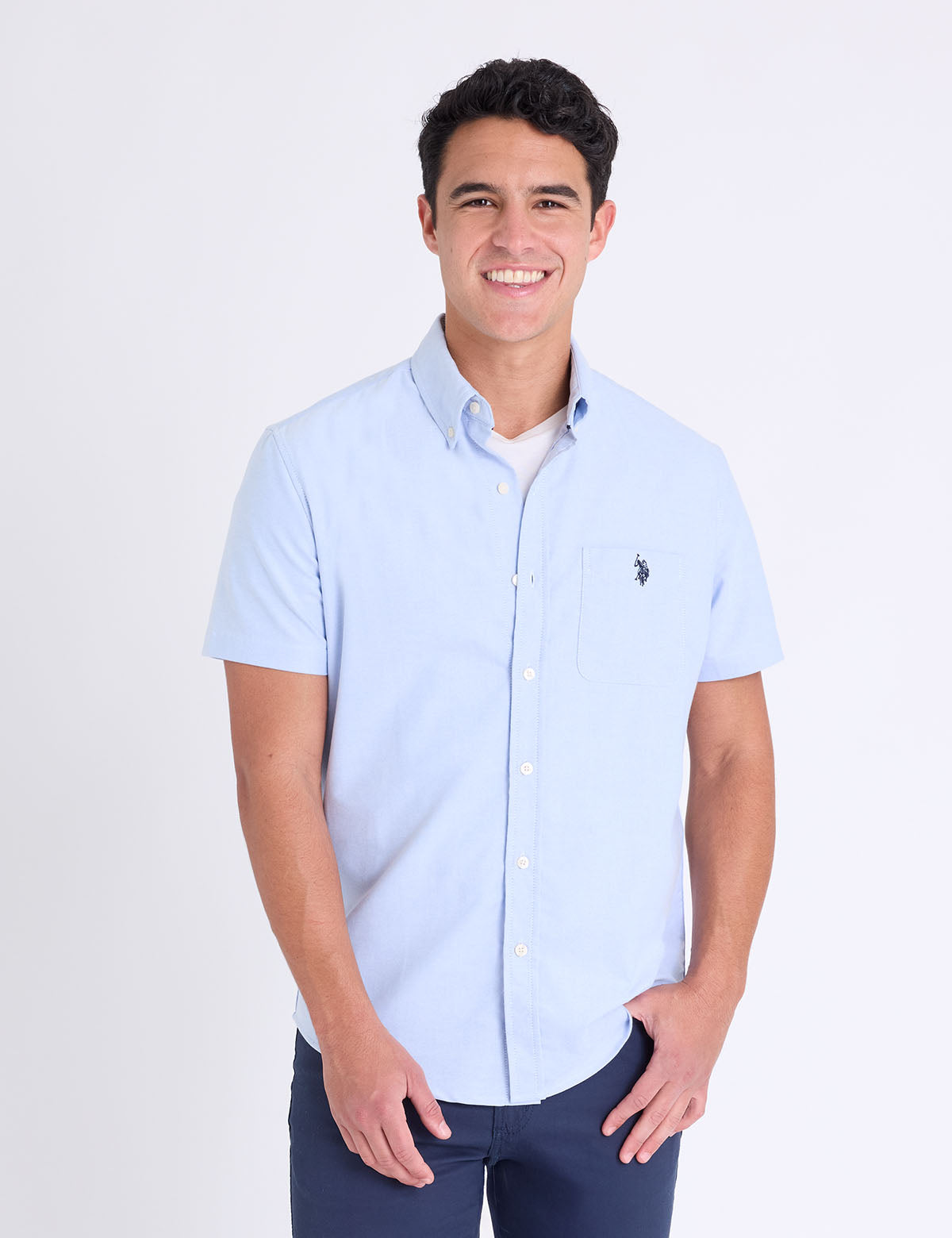 USPA SHORT SLEEVE STRETCH OXFORD SHIRT