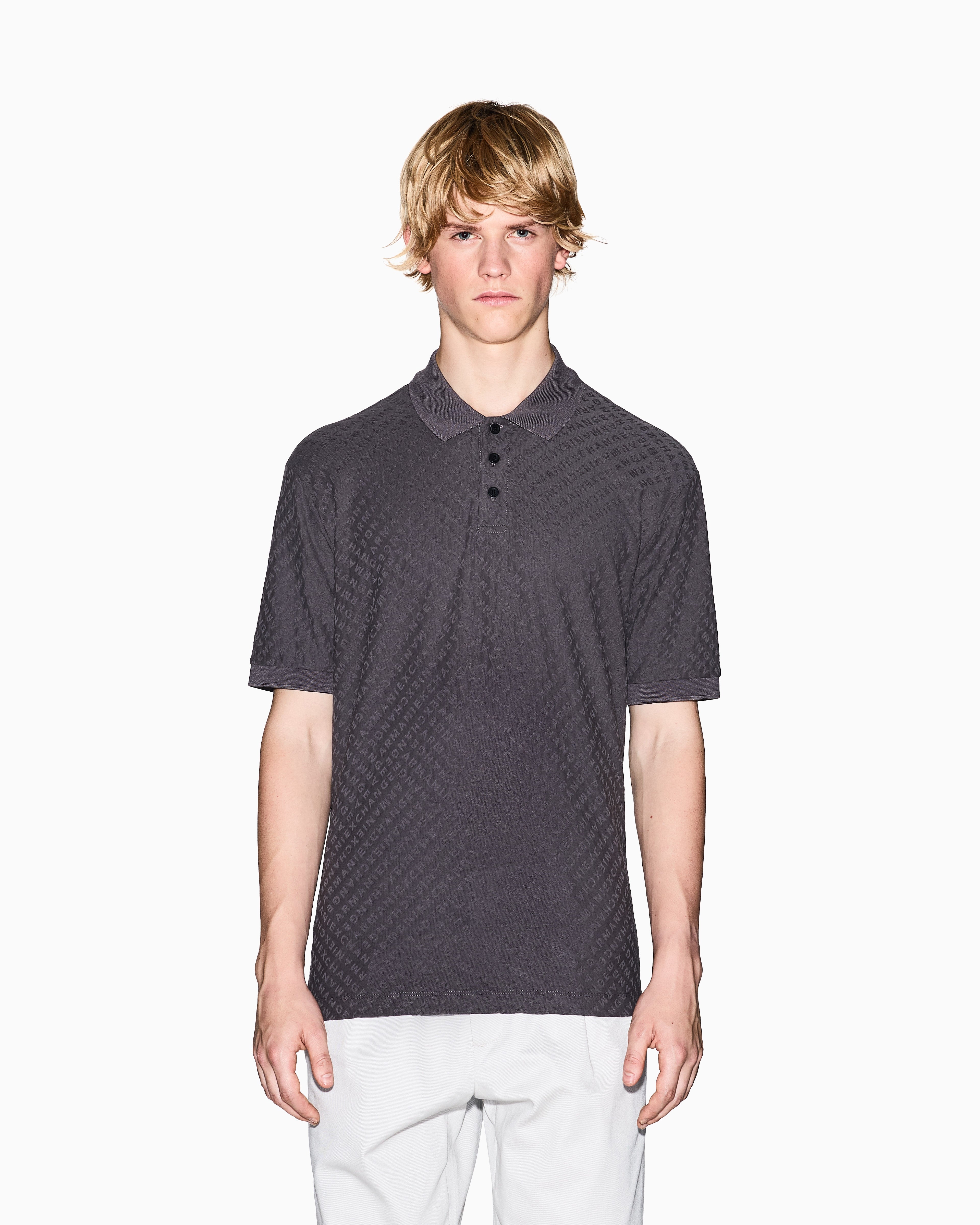 Armani Exchange Regular fit polo shirt with all-over logo