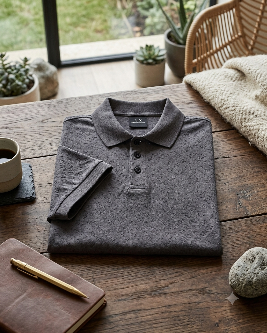 Armani Exchange Regular fit polo shirt with all-over logo