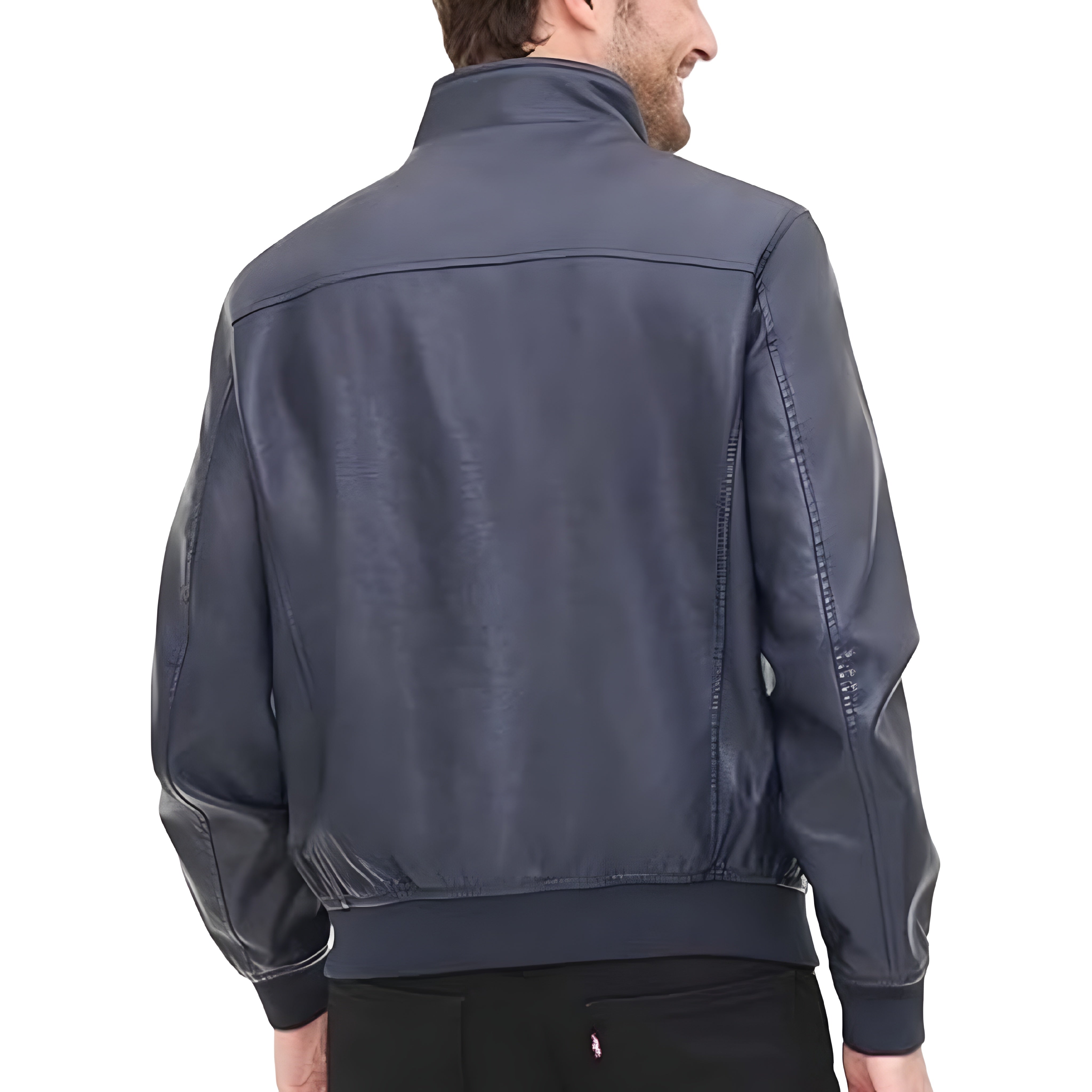 Tommy Hilfiger Men's Faux-Leather Bomber Jacket