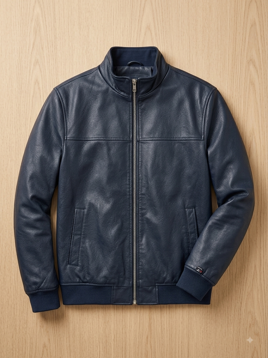 Tommy Hilfiger Men's Faux-Leather Bomber Jacket