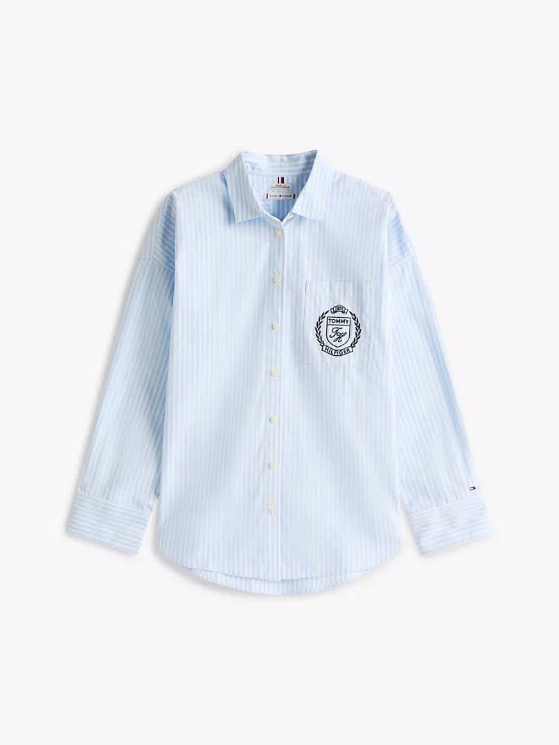 Tommy Hilfiger Relaxed Fit Crest Logo Striped Shirt