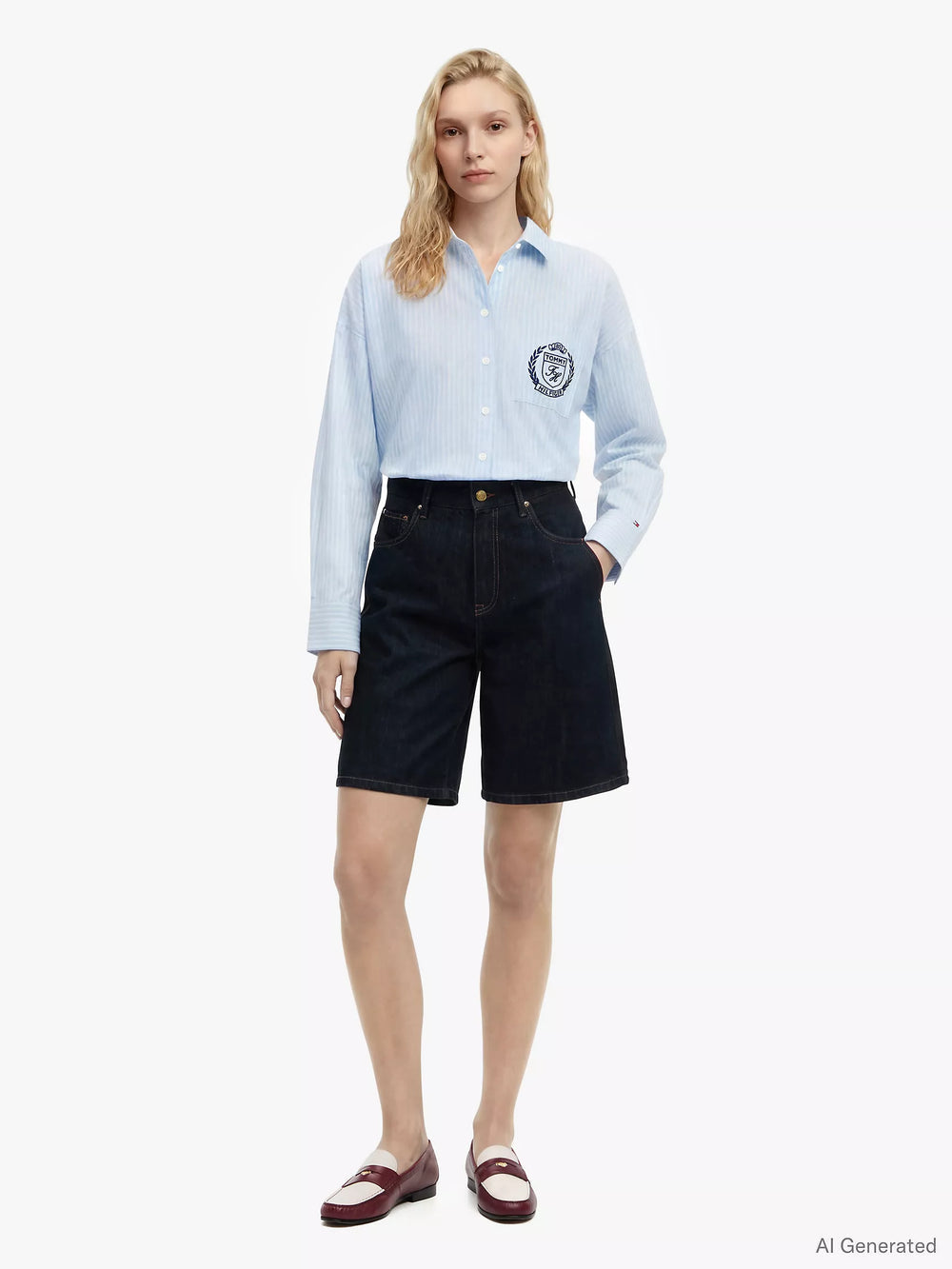 Tommy Hilfiger Relaxed Fit Crest Logo Striped Shirt