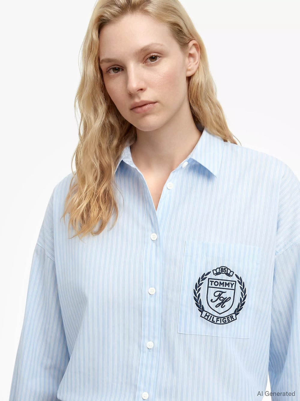 Tommy Hilfiger Relaxed Fit Crest Logo Striped Shirt