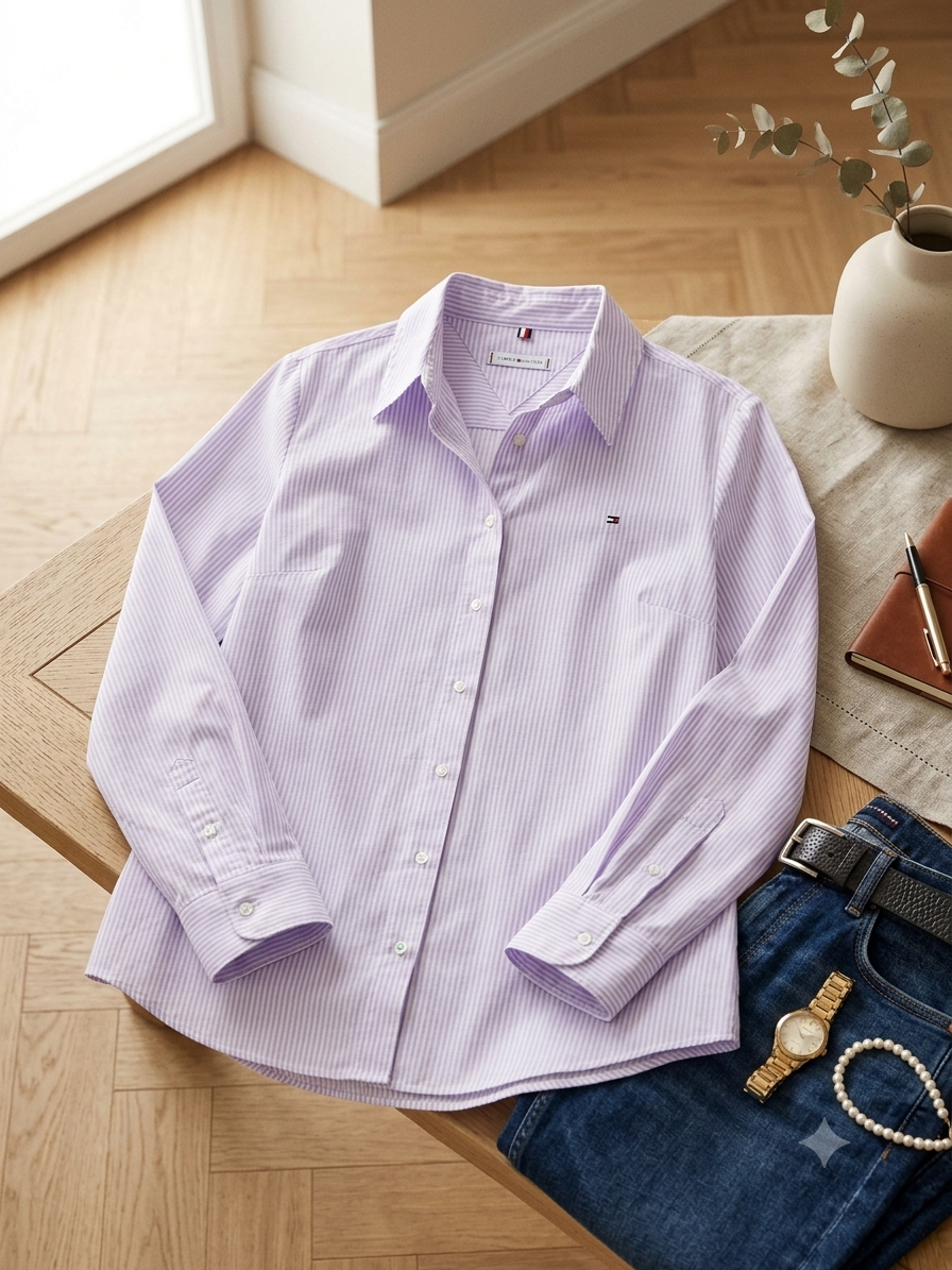 Tommy Hilfiger Regular Fit Striped Stretch Oxford Shirt