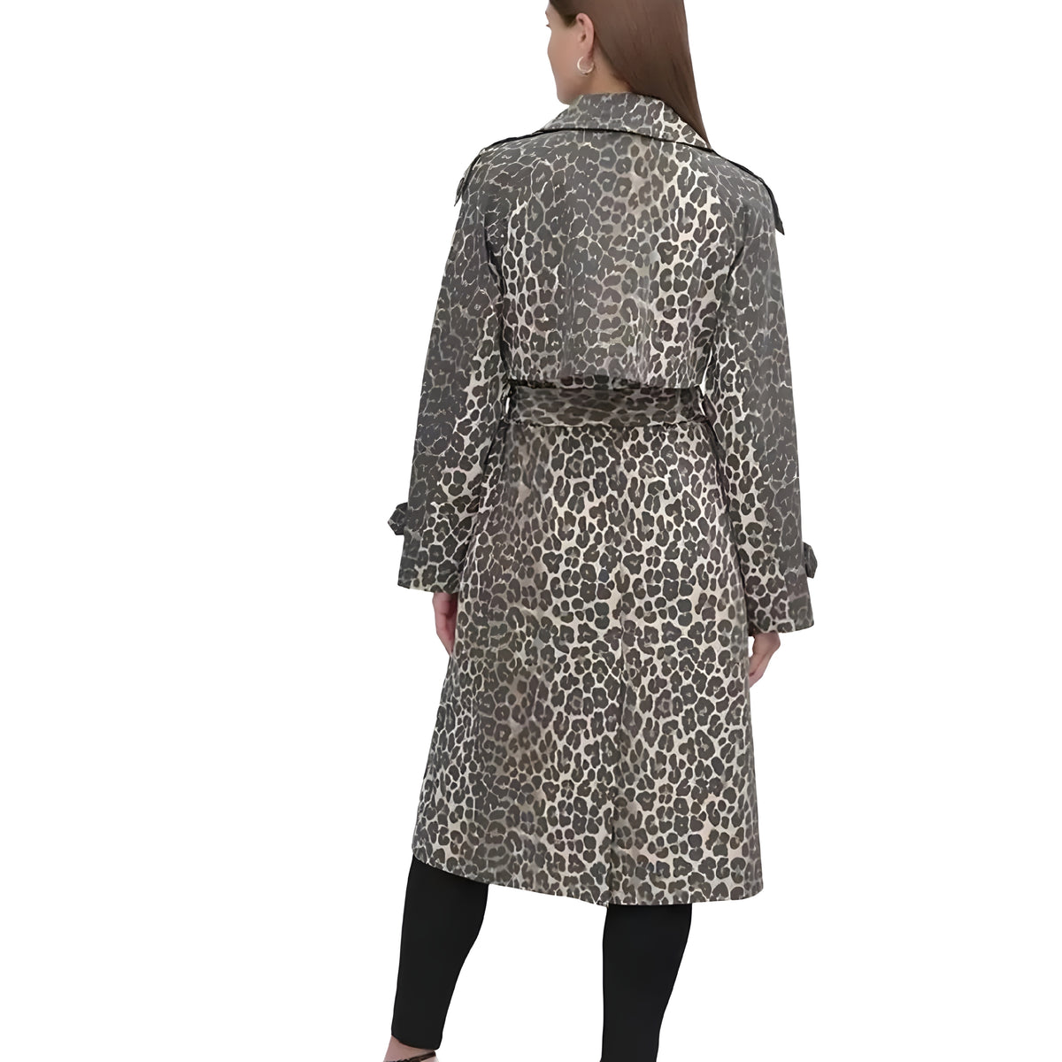 DKNY Petite Belted Double-Breasted Trench Coat