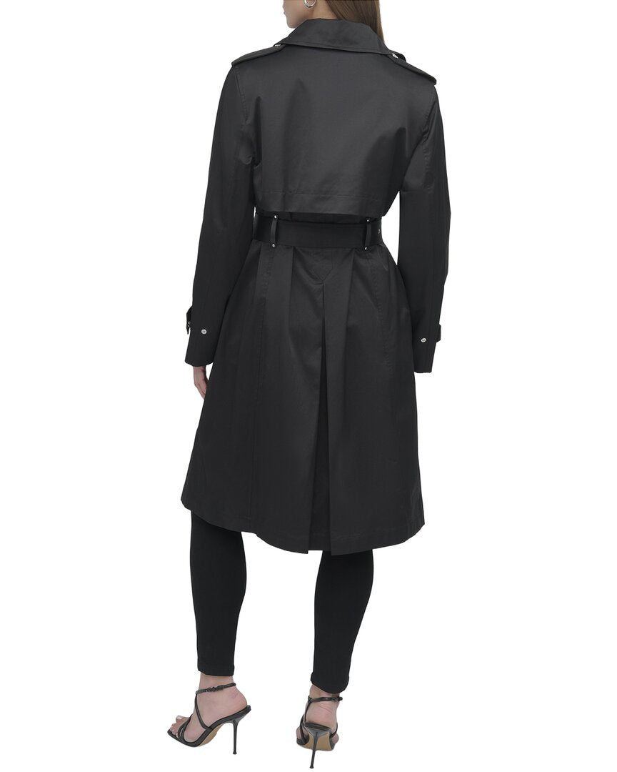 DKNY Women's Black Belted Rain Jacket