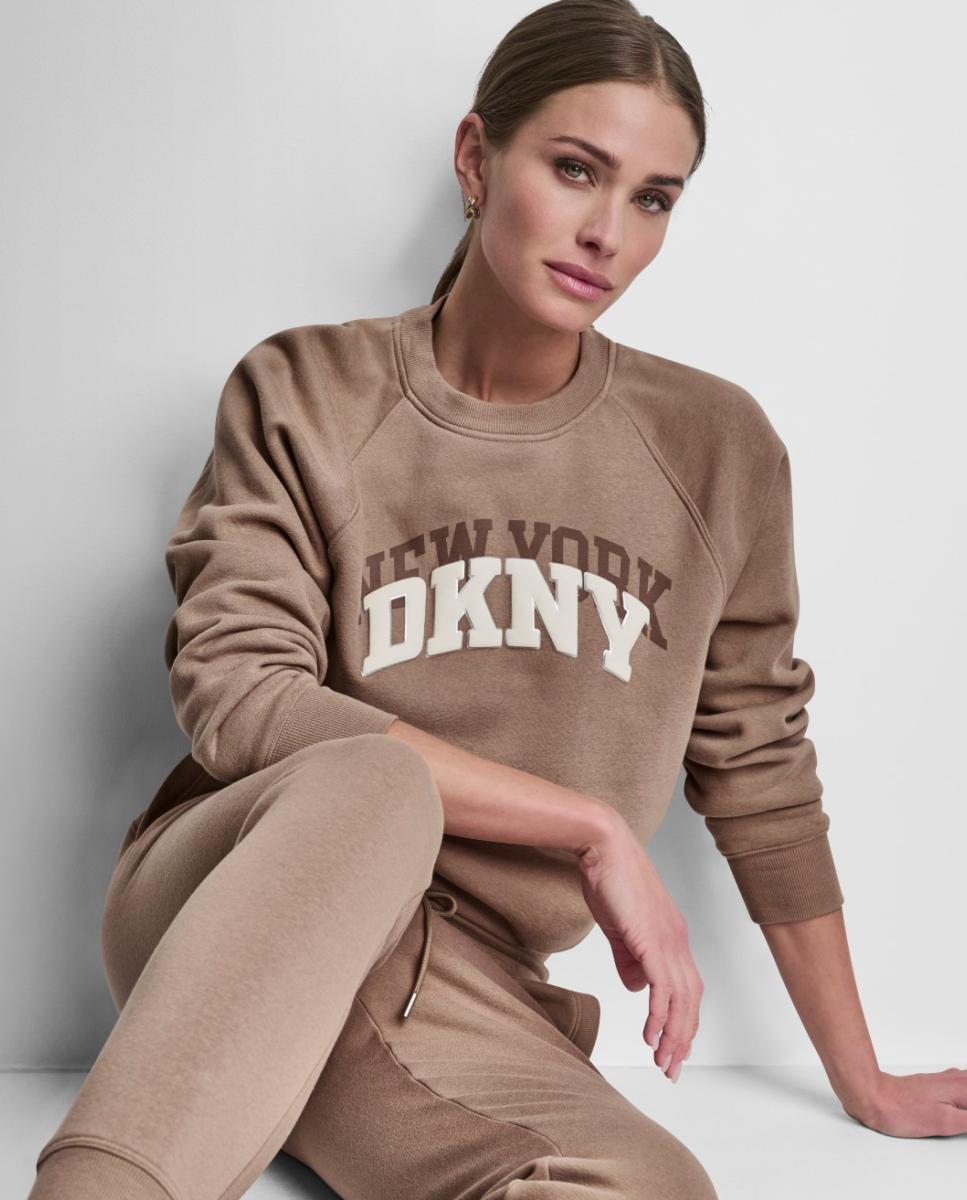 DKNY Sport Women's NY Shadow Varsity Logo Crewneck Sweatshirt