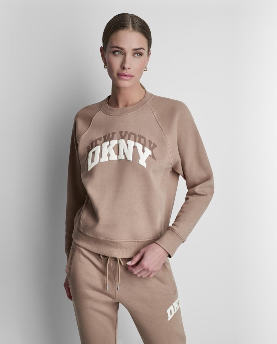 DKNY Sport Women's NY Shadow Varsity Logo Crewneck Sweatshirt