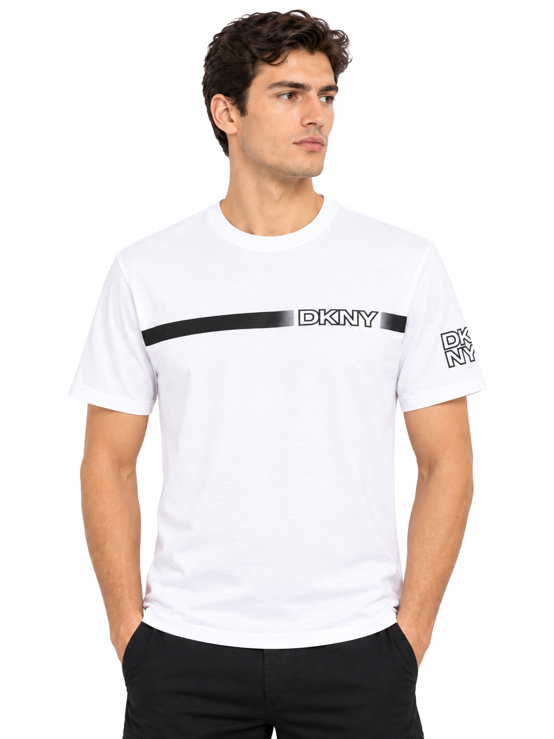 DKNY Bold Black Horizontal Stripe T-shirt