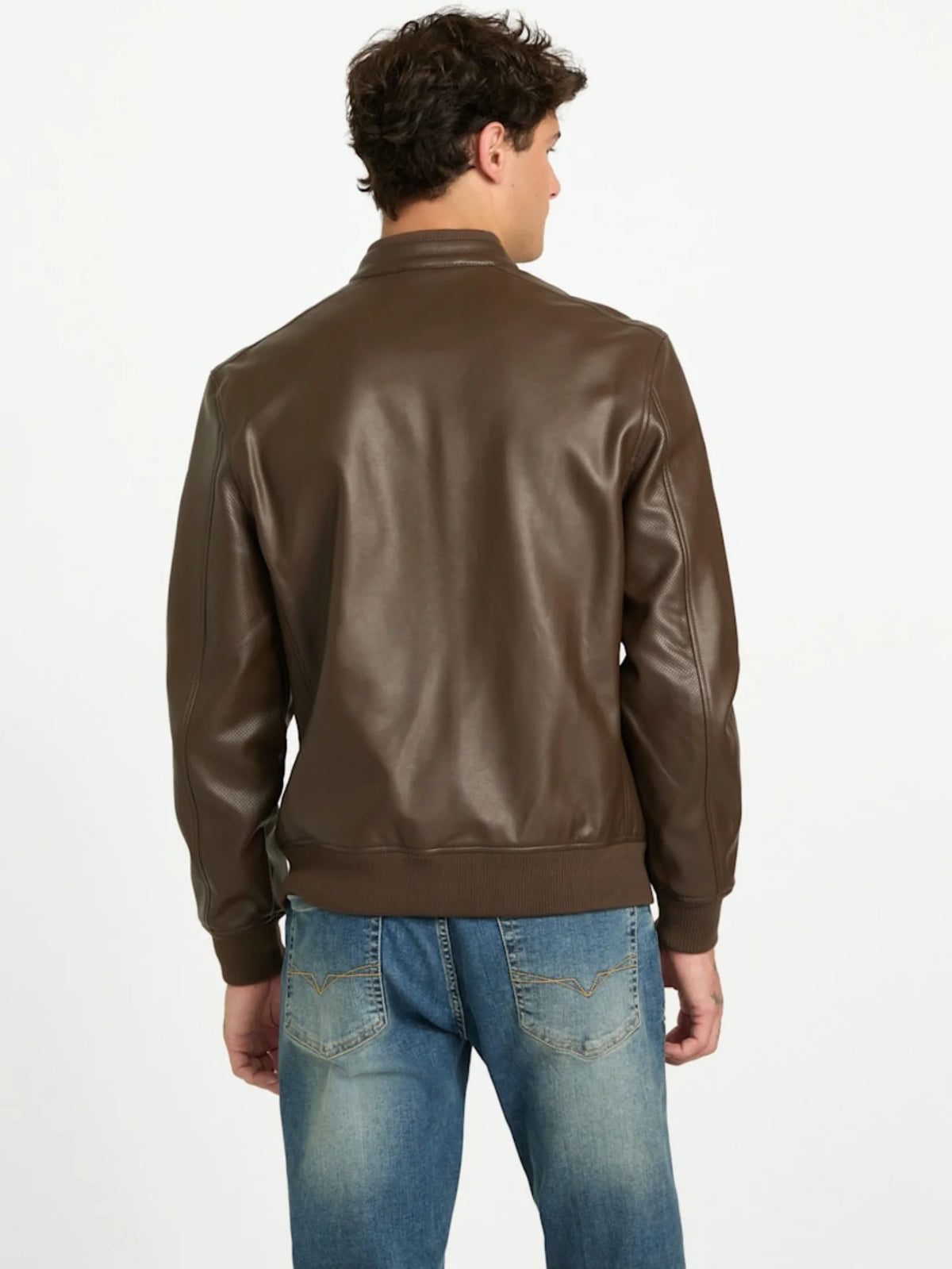 Guess Faris Leather Biker Jacket