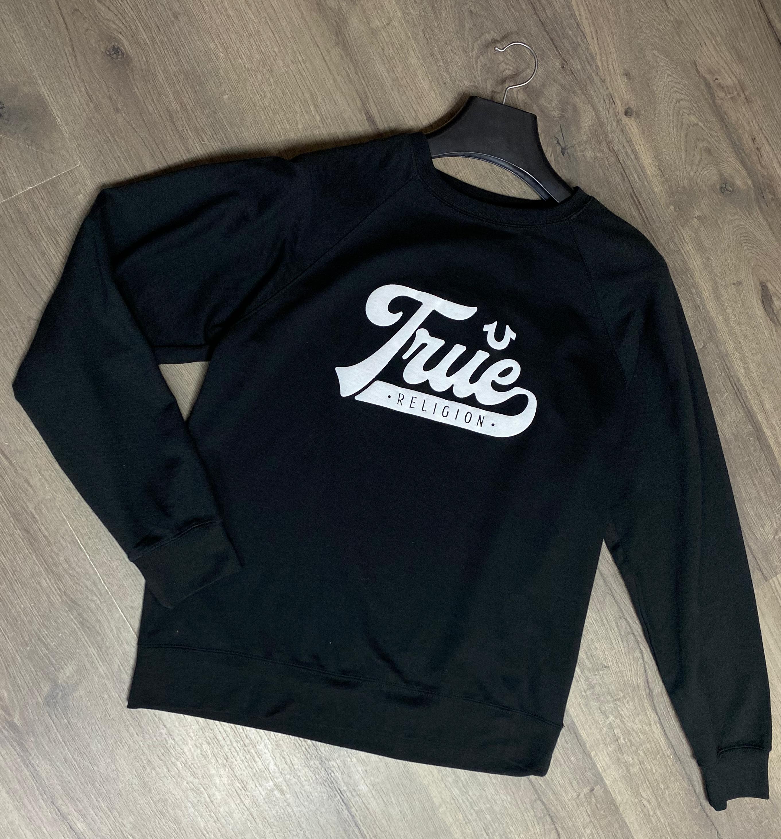 TRUE RELIGION men.s  Black Logo Sweatshirt