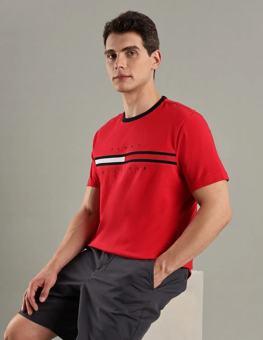 Tommy Hilfiger Embroidered Logo Regular-Fit Cotton T-Shirt - HIPPO US Brands Tommy Hilfiger