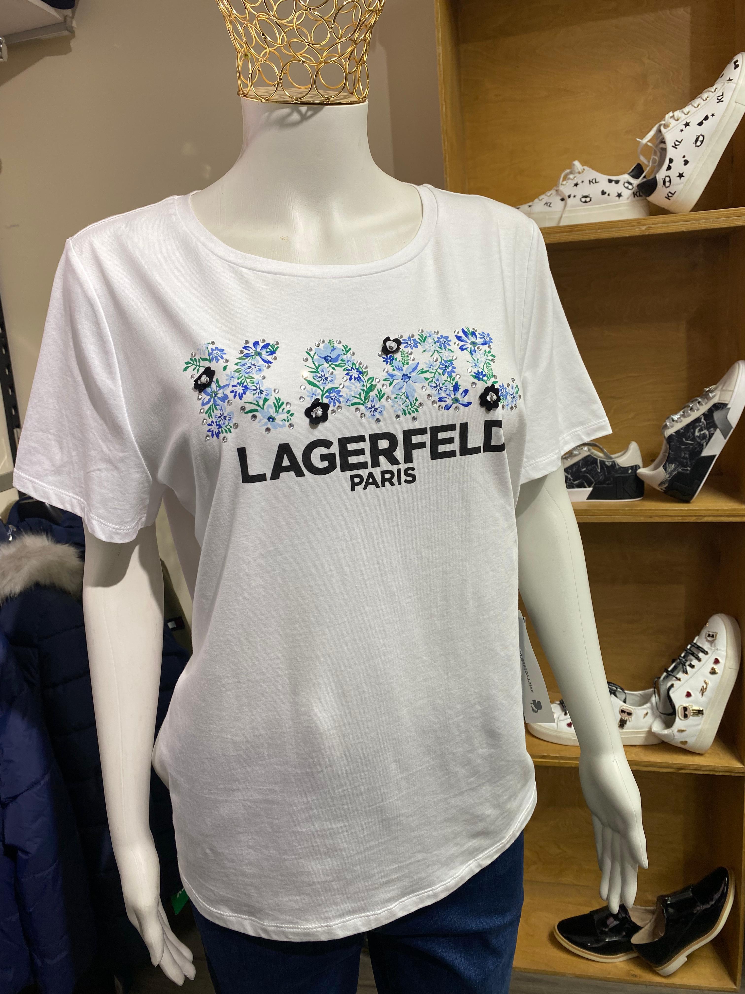 KARL LAGERFELD PARIS Logo Floral Print Tee