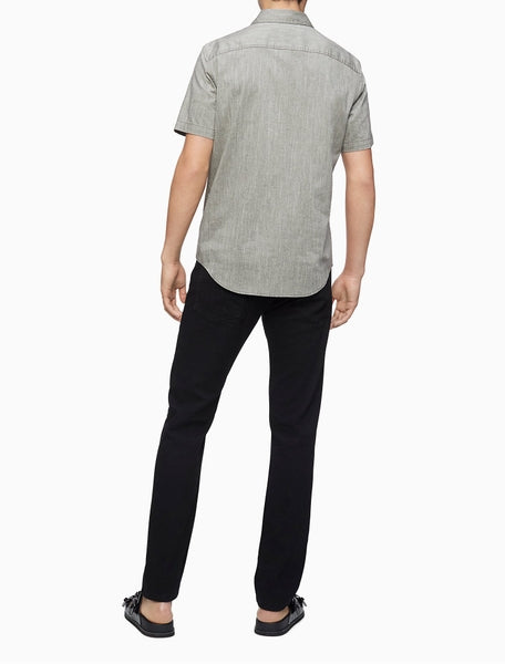 CALVIN KLEIN Men's Short Sleeve Oxford Button Down Shirt