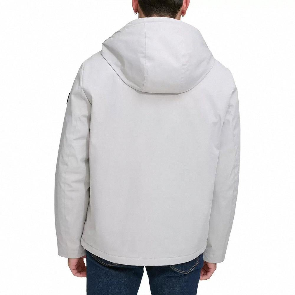 TOMMY HILFIGER Hot Selling Printed Text Windbreaker Jacket - Light Gray