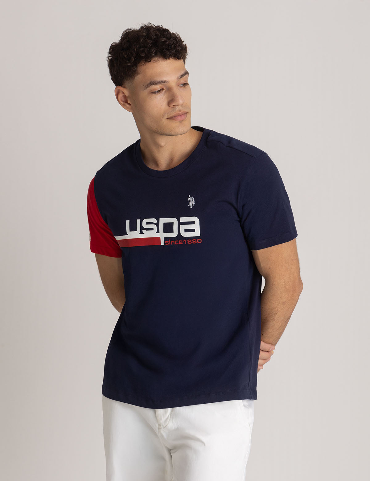 US POLO ASSN   Classic Graphic Crew Neck T-Shirt 100% Cotton Short Sleeve