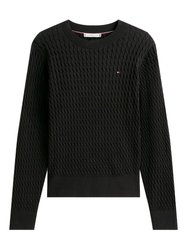Tommy Hilfiger Women's Premium Cotton Cable Knit Crew Neck Sweater - HIPPO US Brands Tommy Hilfiger