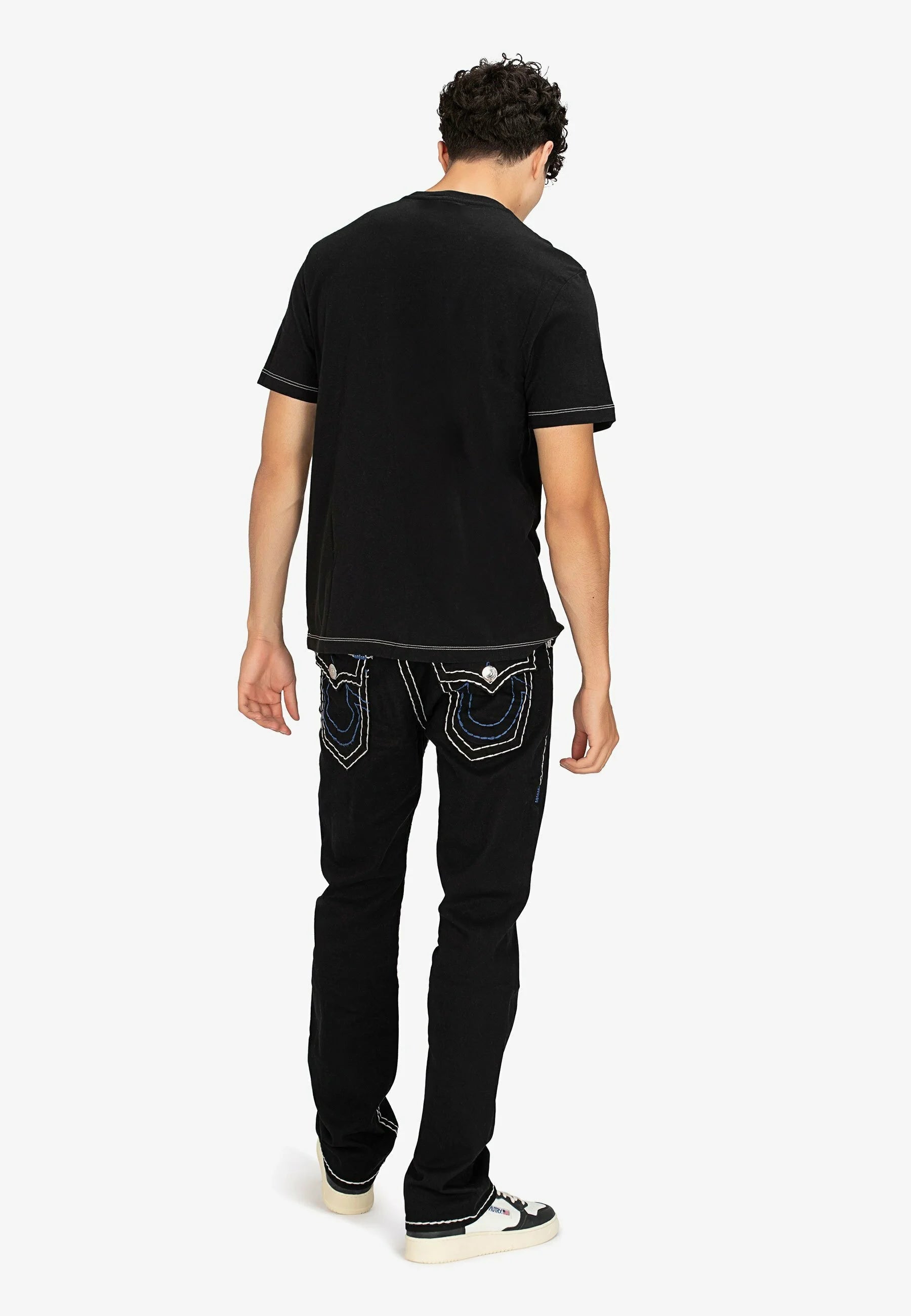 TRUE RELIGION FLATLOCK TEE - Print T-shirt - black