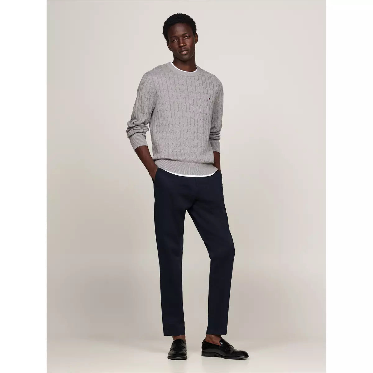 TOMMY HILFIGER Classic Cotton Cable Crew Neck