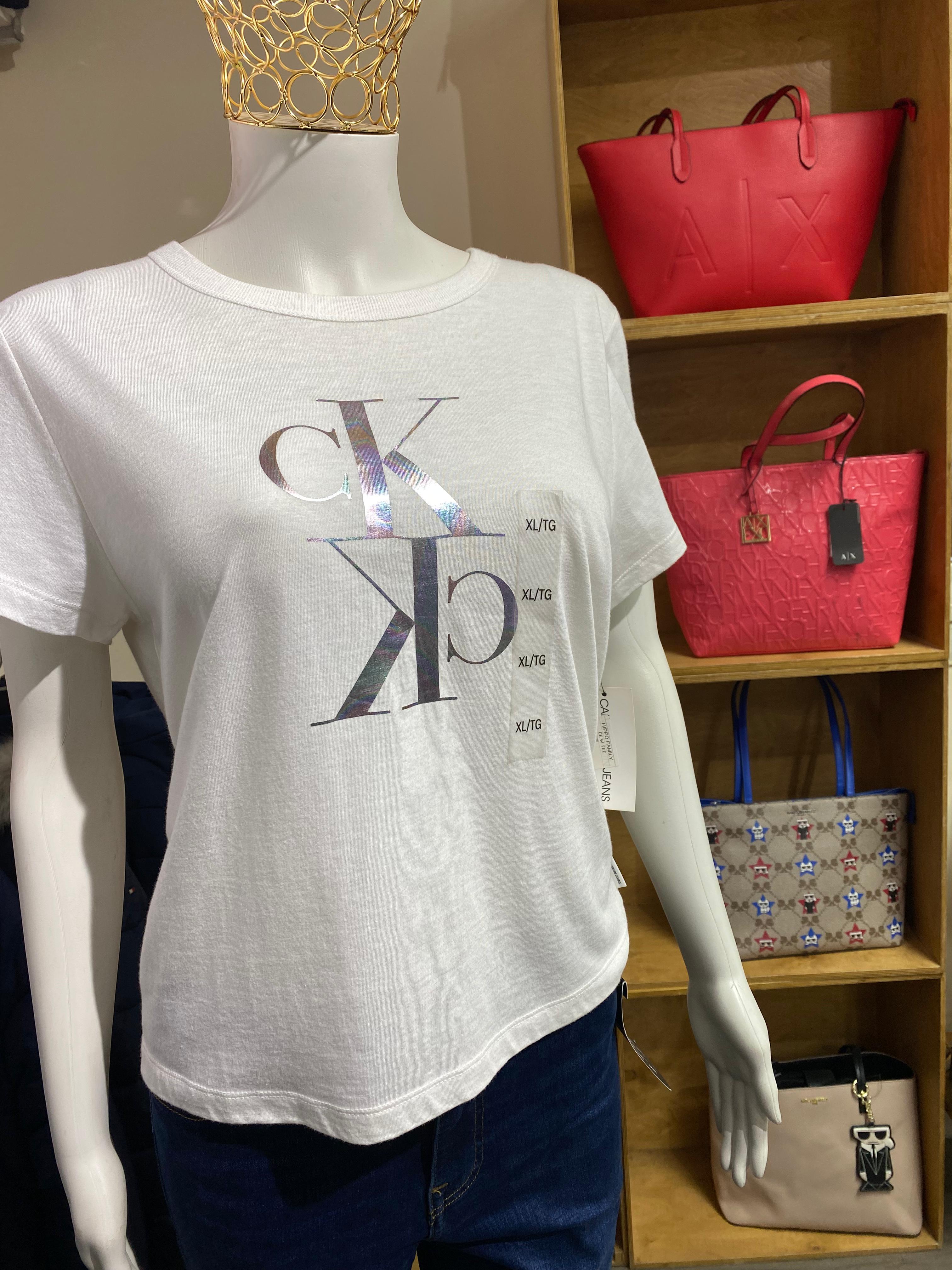 CALVIN KLEIN  Women's Monogram Logo T-Shirt