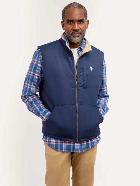 US. POLO ASSN. Men’s Sleeveless Vest with Sherpa Collar