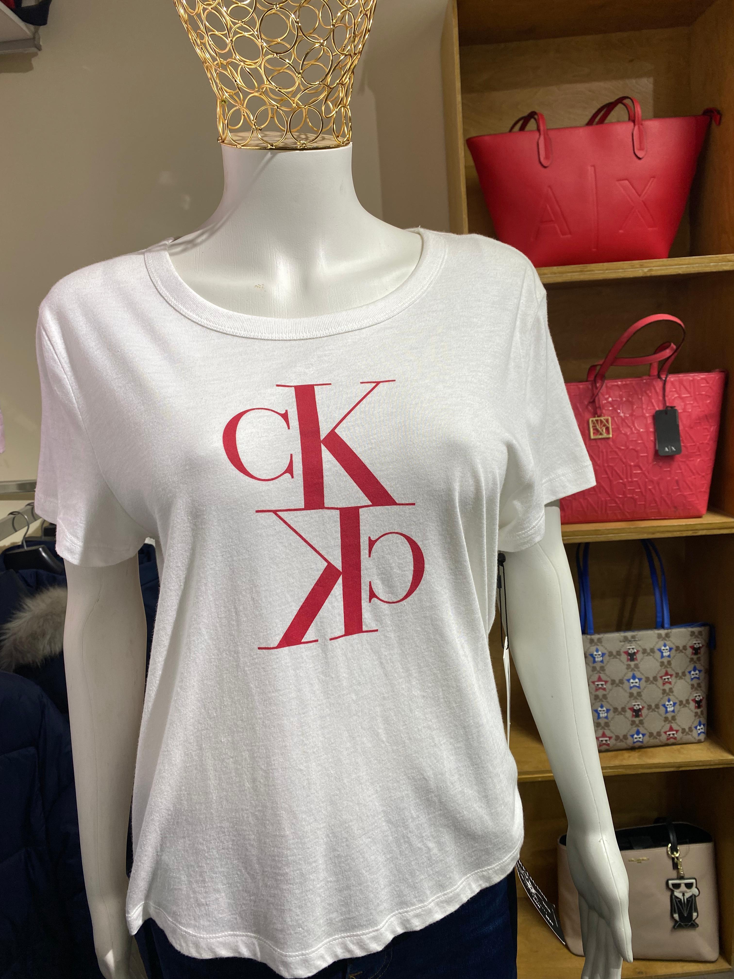 CALVIN KLEIN  Women's Monogram Logo T-Shirt