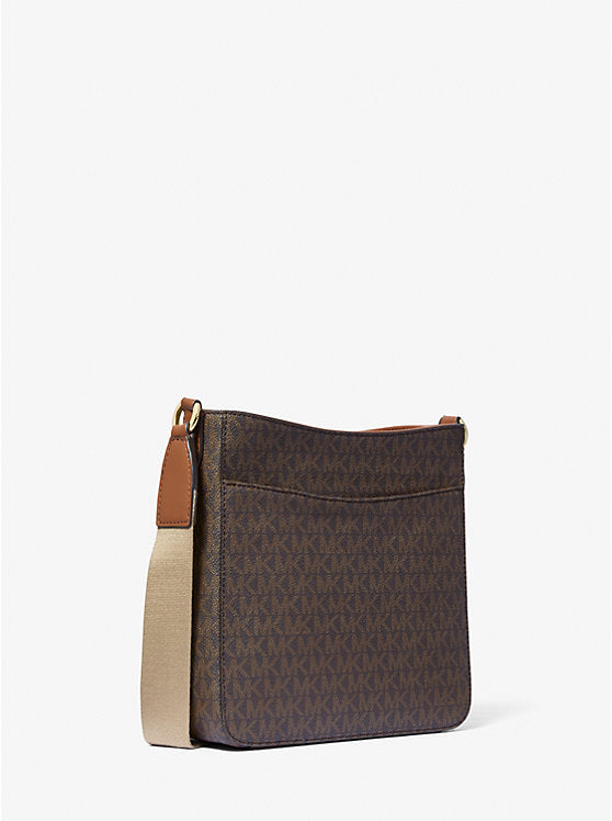 MICHAEL KORS Jet Set Travel Small Signature Logo and Metallic Messenger Bag