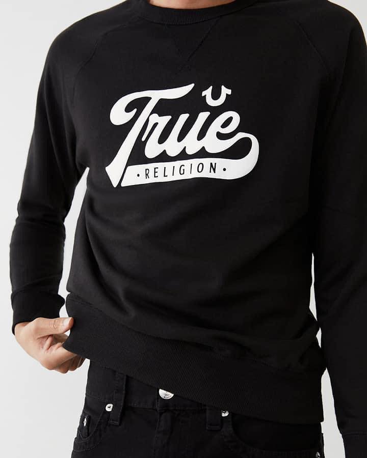TRUE RELIGION men.s  Black Logo Sweatshirt