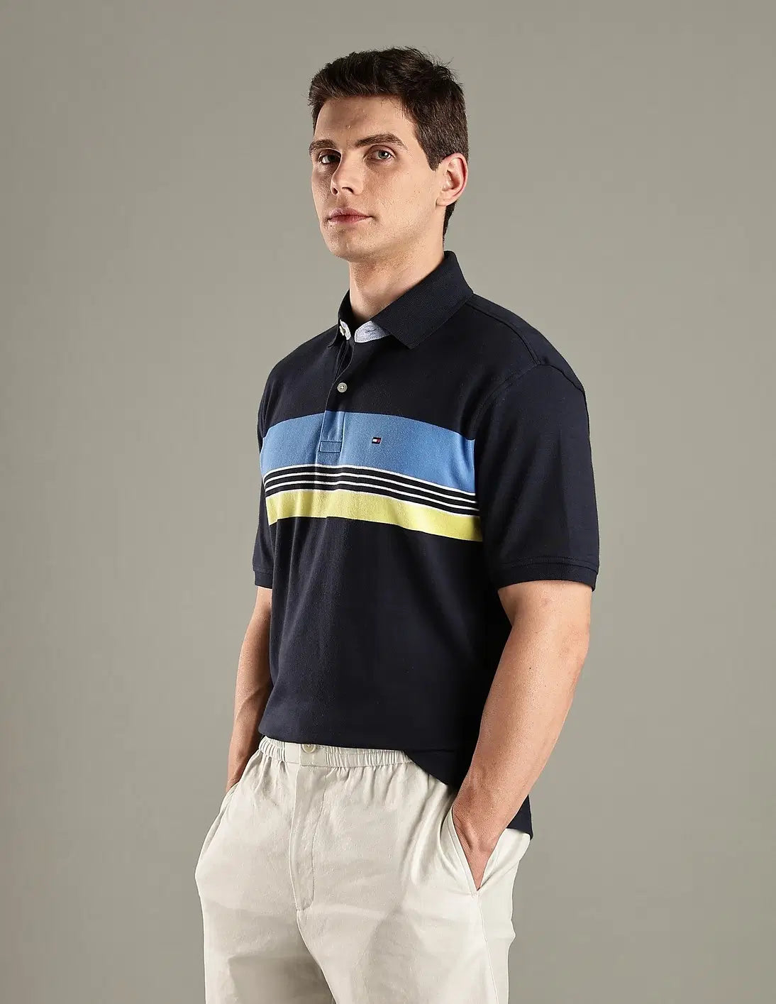TOMMY HILFIGER Colorblock Regular-Fit Cotton Polo T-Shirt