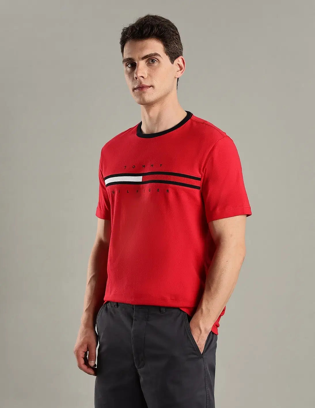 TOMMY HILFIGER Embroidered Logo Regular-Fit Cotton T-Shirt