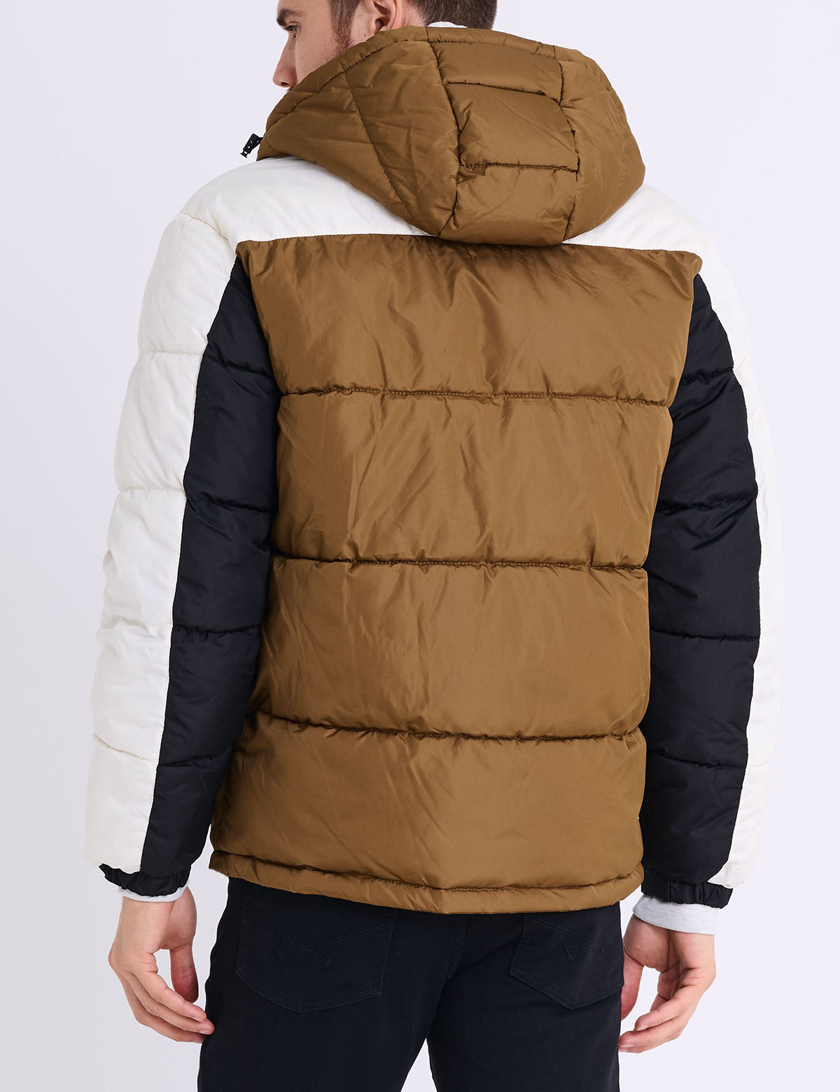 US Polo Assn Tri Color Block Hooded Puffer Jacket - HIPPO US Brands US. POLO ASSN