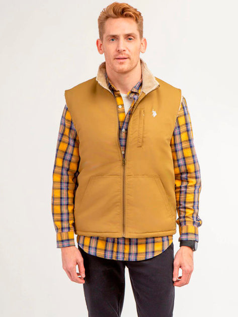 US. POLO ASSN. Men’s Sleeveless Vest with Sherpa Collar