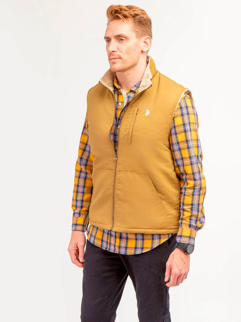 US. POLO ASSN. Men’s Sleeveless Vest with Sherpa Collar