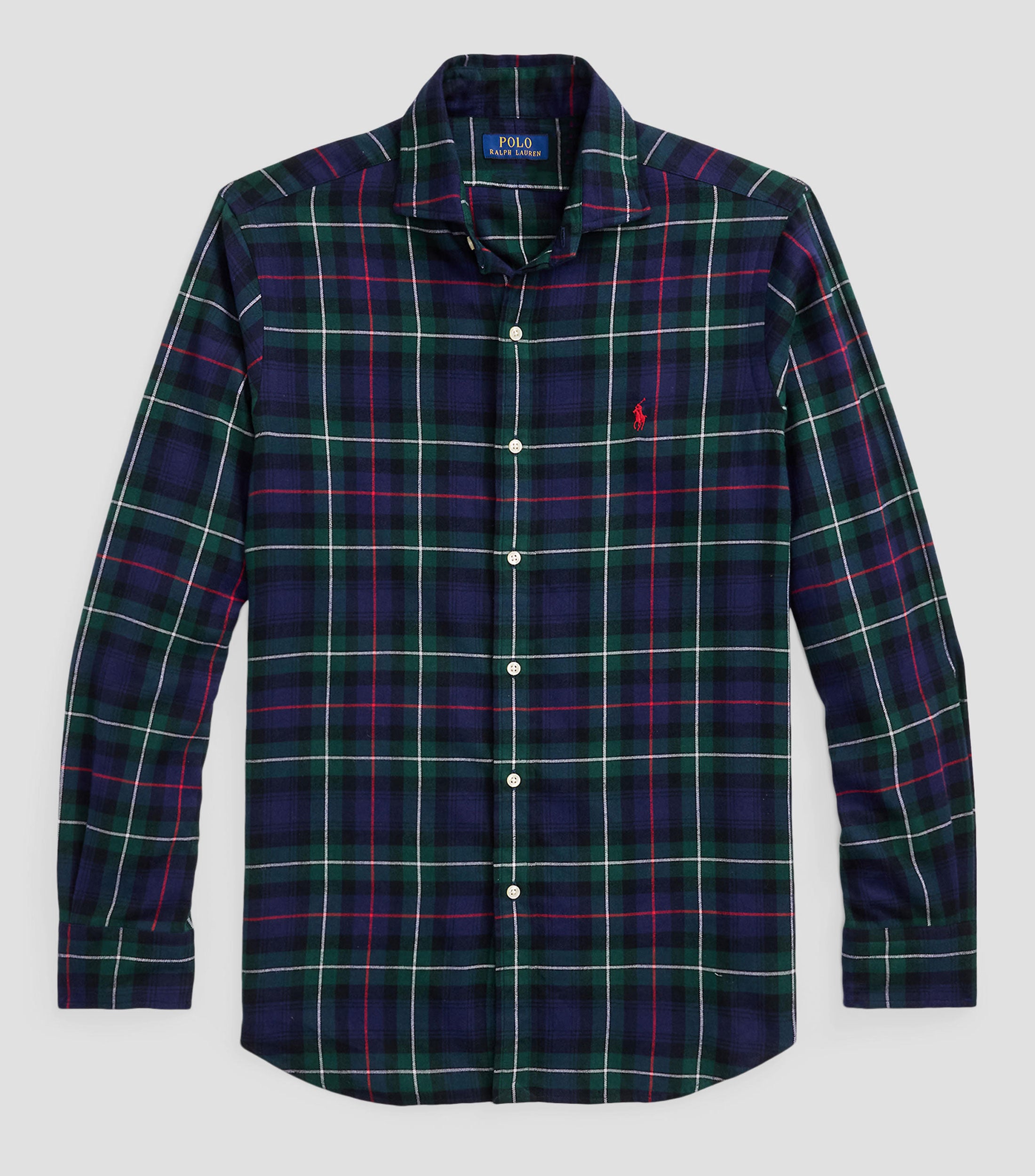 POLO RALPH LAUREN Classic Fit Large Plaid Brushed Twill Long Sleeve Woven Shirt