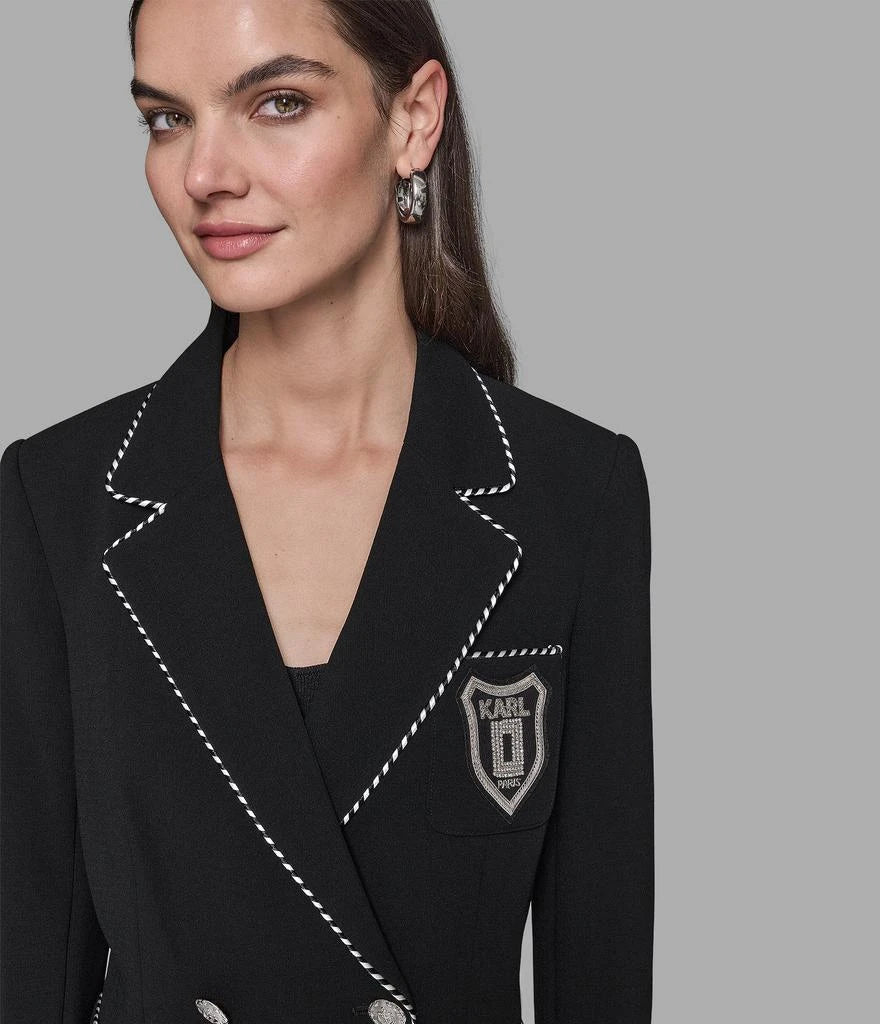 KARL LAGERFELD PARIS PATCH VARSITY BLAZER