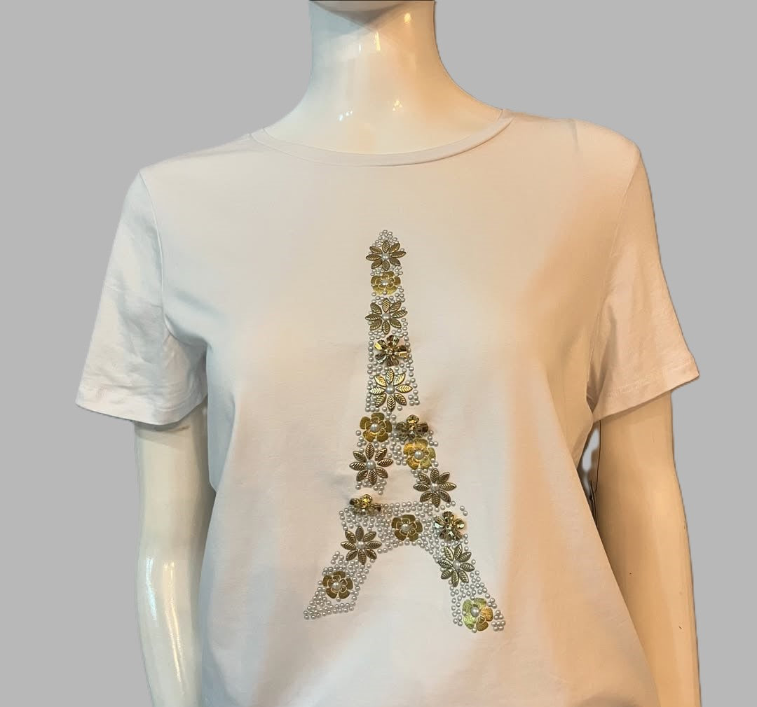 KARL LAGERFELD PARIS Paris Bloom Embellished T-Shirt
