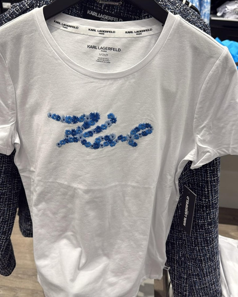 KARL LAGERFELD PARIS Floral Logo T-Shirt