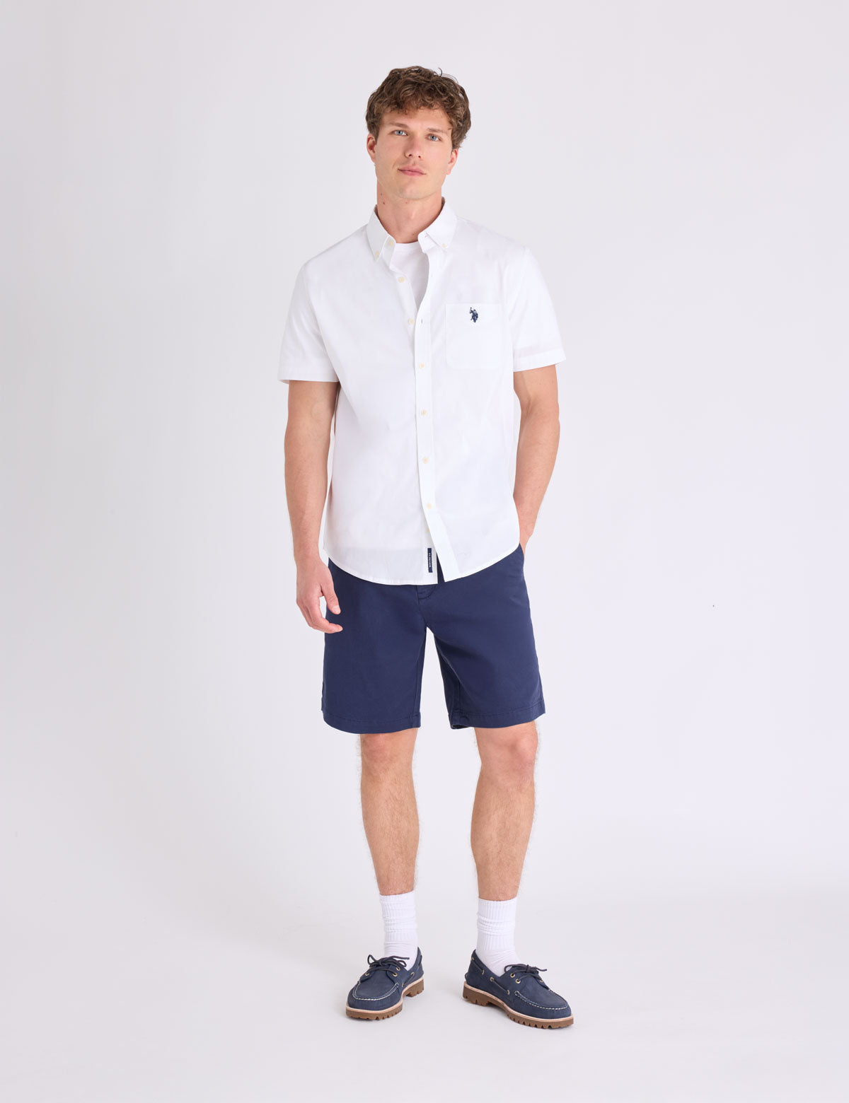 USPA Short Sleeve Stretch Poplin Shirt - HIPPO US Brands US. POLO ASSN