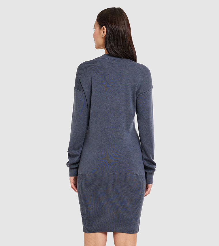 Armani Exchange Knitted Long Sleeves Sweater Dress - HIPPO US Brands ARMANI EXCHANGE