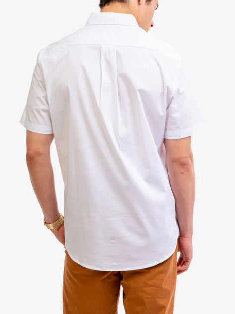 US. POLO ASSN. Men's Short Sleeve Stretch Poplin Button Down Shirt