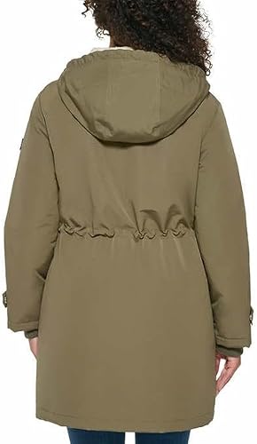 TOMMY HILFIGER Women's Sherpa Lined Hood Parka Jacket (US, Alpha, Medium, Regular, Regular, Juniper