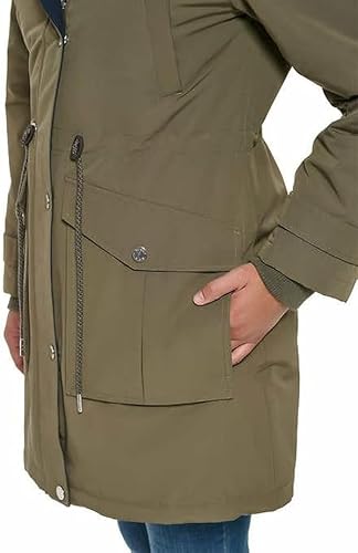 TOMMY HILFIGER Women's Sherpa Lined Hood Parka Jacket (US, Alpha, Medium, Regular, Regular, Juniper