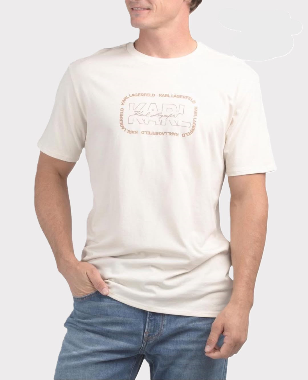 KARL LAGERFELD PARIS Outline Square Logo Graphic Print T-Shirt