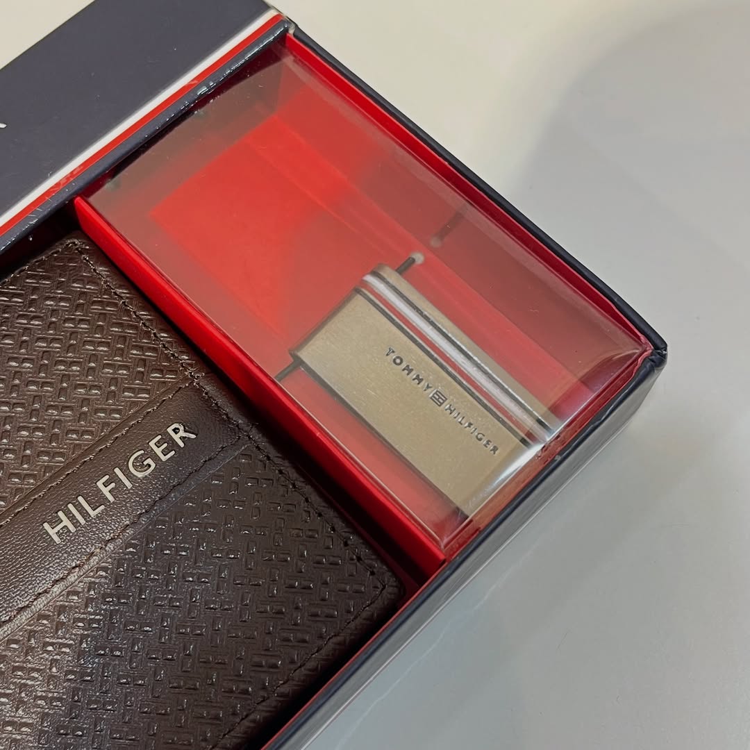 TOMMY HILFIGER Genuine Leather Wallet Gift Set