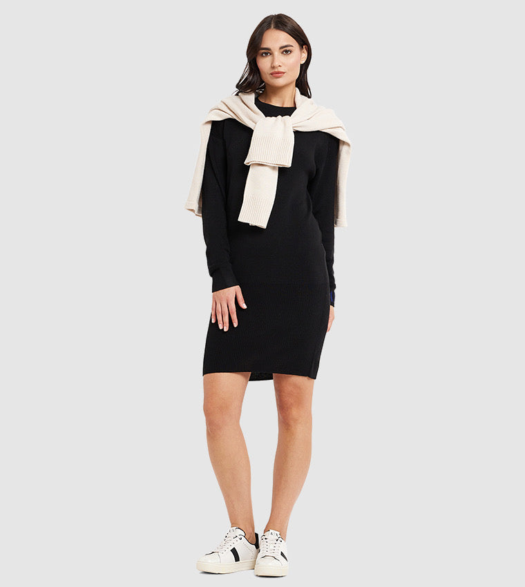 Armani Exchange Knitted Long Sleeves Sweater Dress - HIPPO US Brands ARMANI EXCHANGE