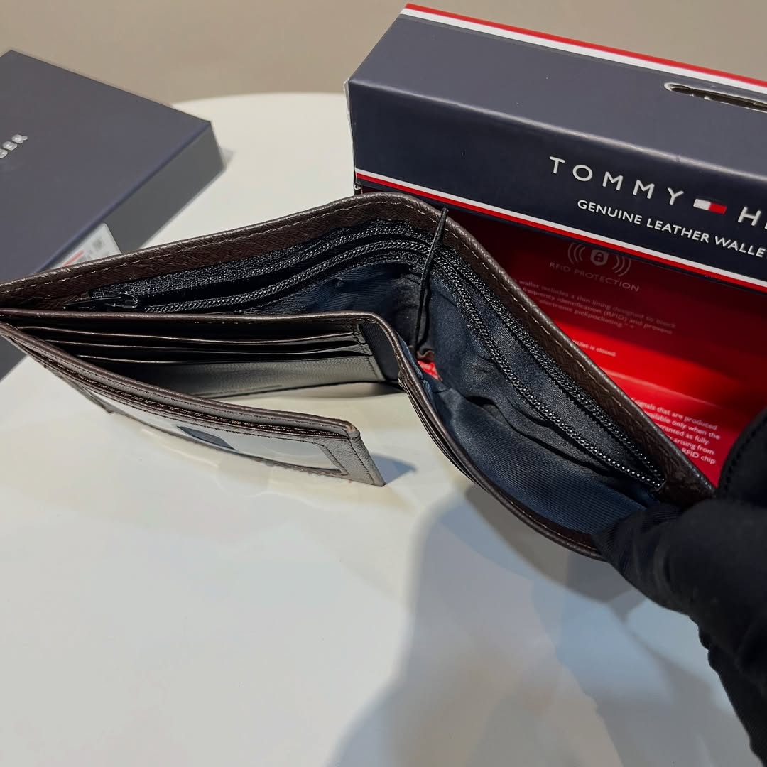 TOMMY HILFIGER Genuine Leather Wallet Gift Set