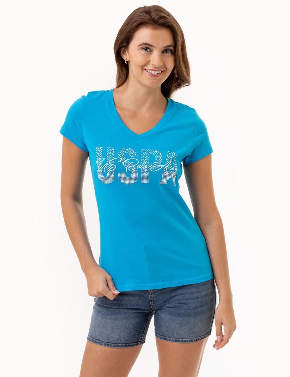 US. POLO ASSN. Women’s V-Neck T-Shirt – Hot Pink